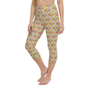 High Waisted Yoga Capri Leggings-72 Names of God-28-Soulmate-Shin Aleph Yud